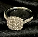 Exquisite 9-carat white Gold and Diamond ring