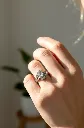 A 14-carat white Gold and Diamond ring