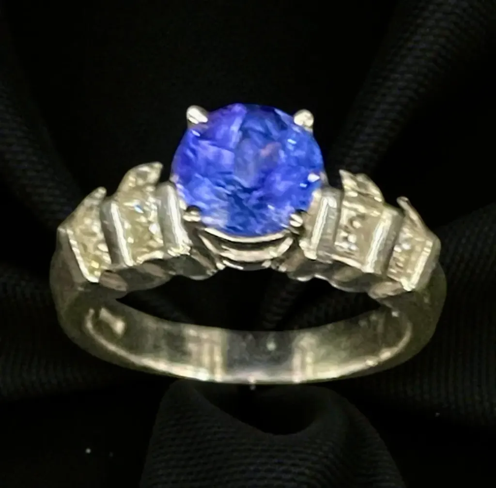 A Platinum (900), Tanzanite and Diamond dress ring