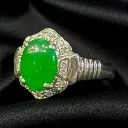 A Platinum, Jade and Diamond ring