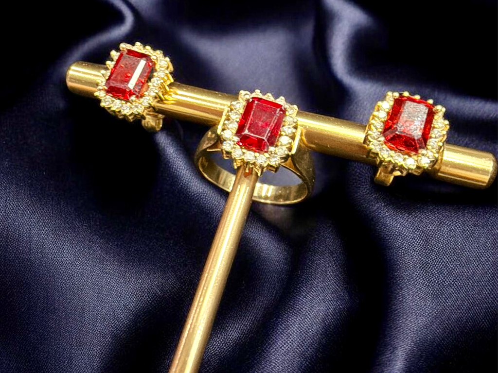 14k Yellow Gold ring and earrings