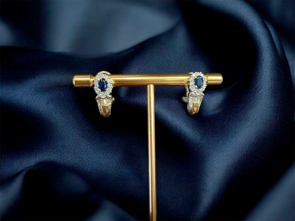 18k Yellow and White Gold earrings